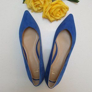 Marc Fisher Royal Blue Suede Pointed Toe Flats Size 8.5 Like Brand New